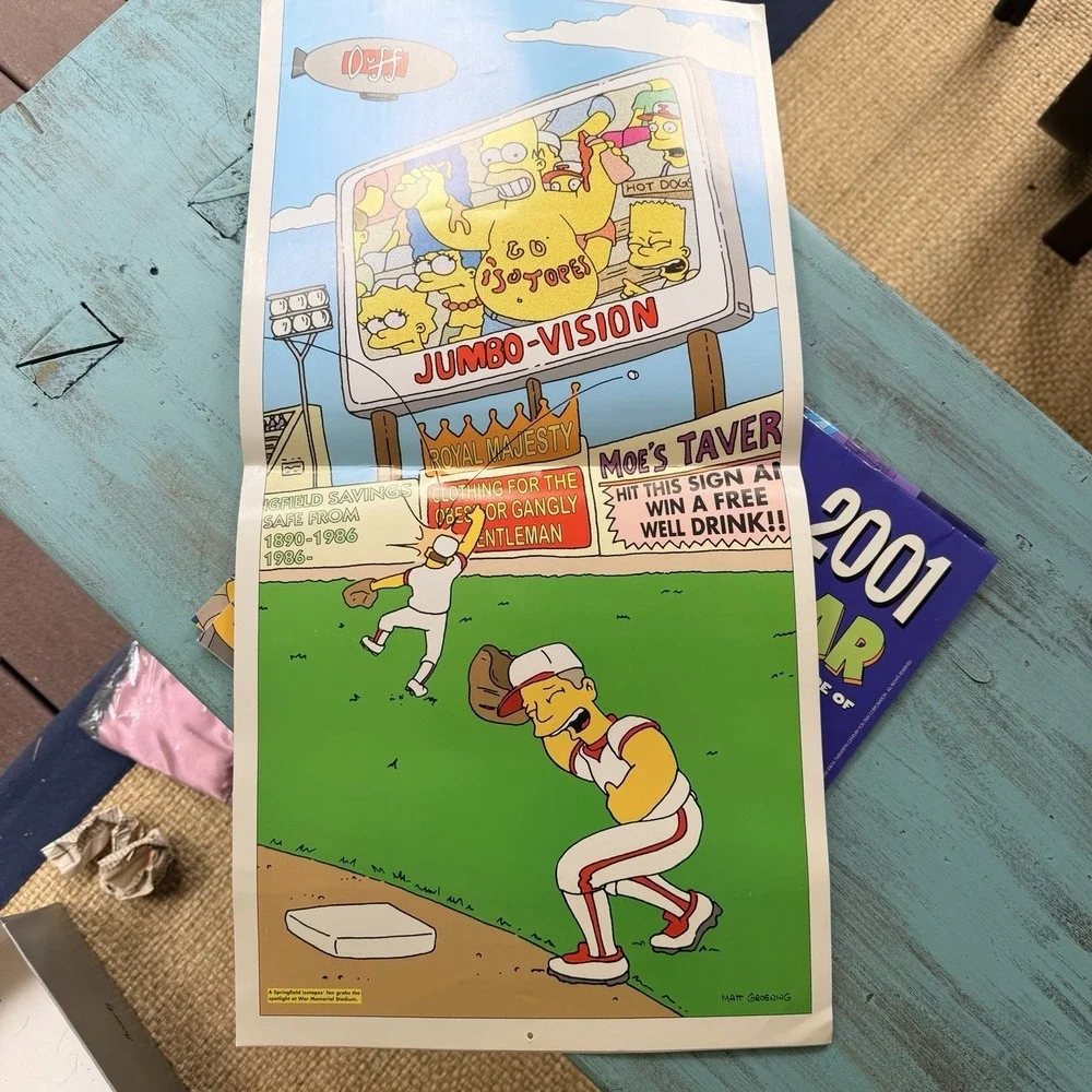 The Simpson's Vintage Calendar Lot 2000-2002 Matt Groening Bongo Fun Bart